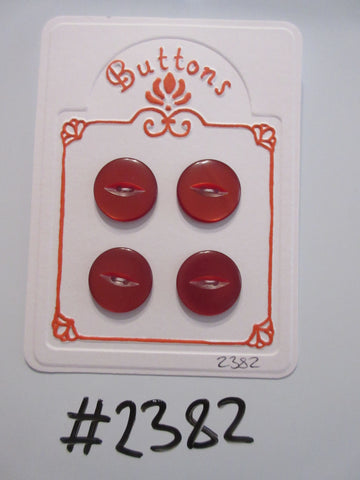#2382 Lot of 4 Red Fish-eye Buttons