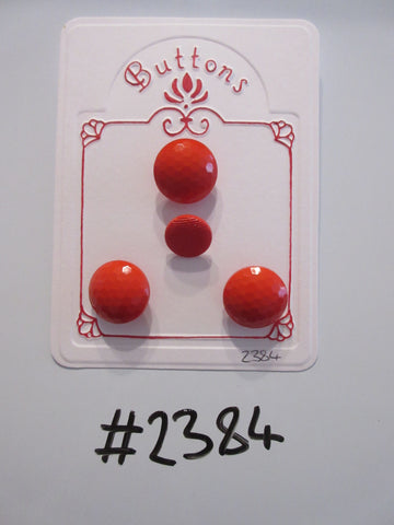 #2384 Lot of 4 Red Shank Buttons