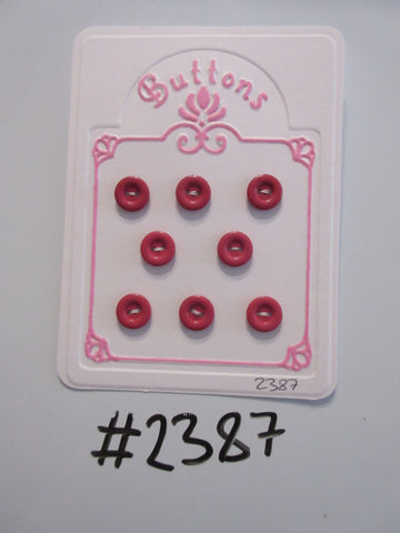 #2387 Lot of 8 Deep Pink / Cerise Buttons