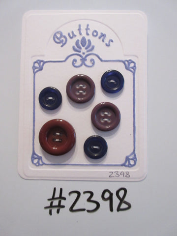#2398 Lot of 6 Mixed Purple Buttons