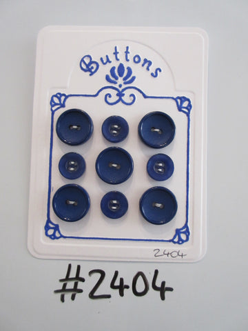 #2404 Lot of 9 Dark Blue Buttons