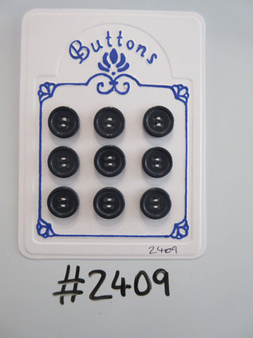 #2409 Lot of 9 Navy Blue Buttons