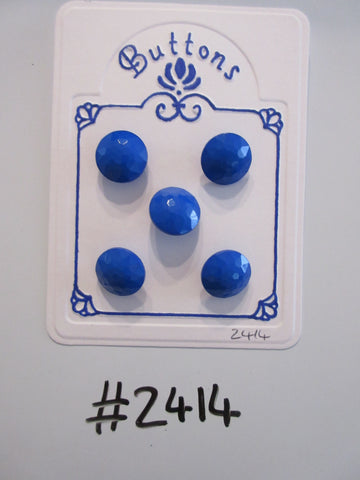 #2414 Lot of 5 Blue Diamond Shaped Top Shank Buttons