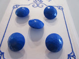 #2414 Lot of 5 Blue Diamond Shaped Top Shank Buttons