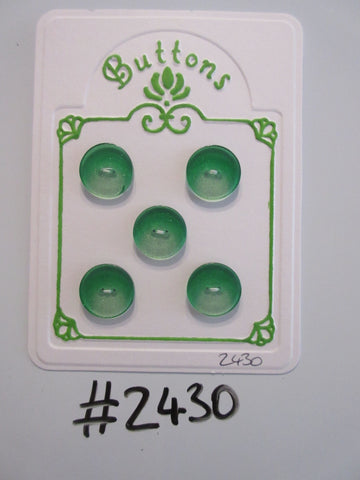 #2430 Lot of 5 Green Shimmer Buttons