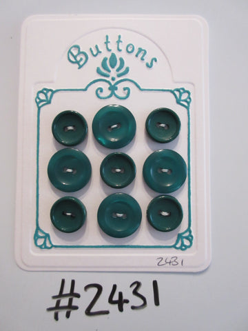 #2431 Lot of 9 Green Buttons