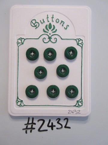 #2432 Lot of 8 Green Buttons