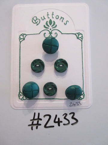 #2433 Lot of 6 Mixed Green Buttons