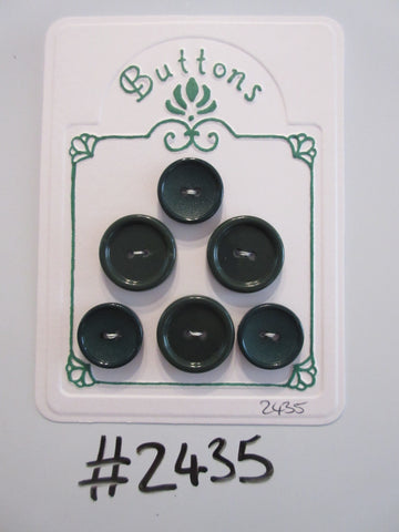 #2435 Lot of 6 Dark Green Buttons