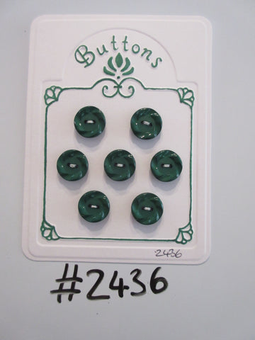 #2436 Lot of 7 Green Textured Edge Buttons