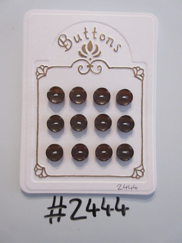 #2444 Lot of 12 Brown Buttons
