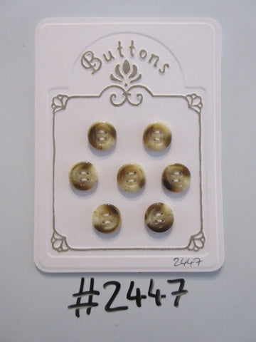 #2447 Lot of 7 Cream / Brown Mix Buttons