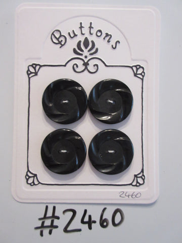 #2460 Lot of 4 Black Textured Edge Buttons