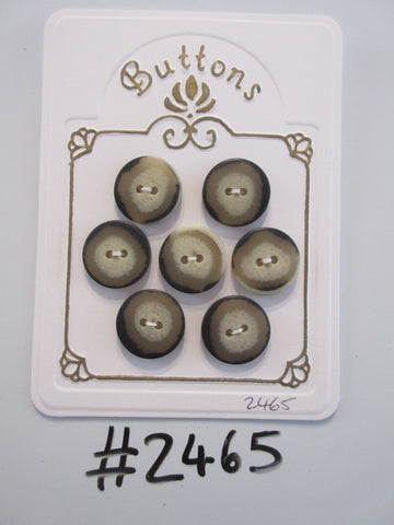 #2465 Lot of 7 Black, Brown & Cream Mix Buttons