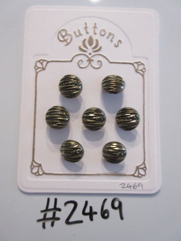 #2469 Lot of 7 Bronze Colour Striped Texture Buttons