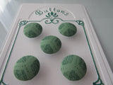 B1073 Lot of 5 Handmade Green Geometric Print Fabric Covered Buttons