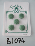 B1074 Lot of 5 Handmade Green Hexagon Geometric Print Fabric Covered Buttons