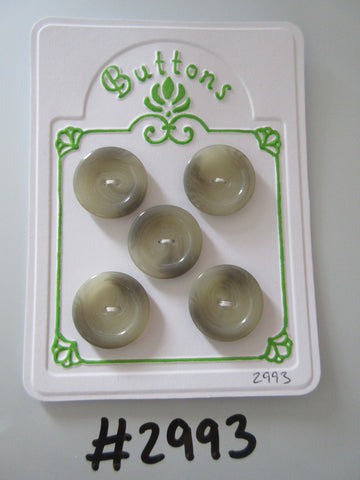 #2993 Lot of 5 Pale Khaki Green Buttons