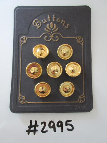 #2995 Lot of 7 Gold Colour Raised Centre Buttons