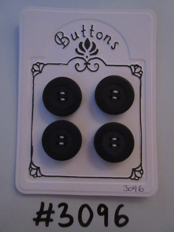 #3096 Lot of 4 Large Thick Black Buttons