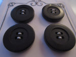 #3096 Lot of 4 Large Thick Black Buttons