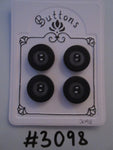 #3098 Lot of 4 Dark Grey Thick Buttons