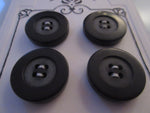 #3098 Lot of 4 Dark Grey Thick Buttons