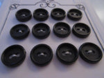 #3099 Lot of 12 Black Buttons