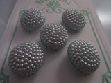 #3104 Lot of 5 Mint Green & Silver Colour Bobble Effect Buttons