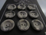 #3107 Lot of 9 Grey Mottled / Marbled Buttons