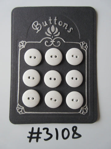 #3108 Lot of 9 Matt White Buttons