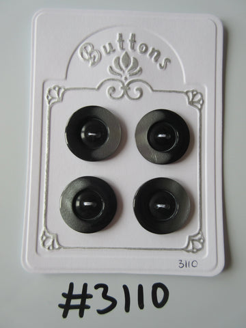 #3110 Lot of 4 Black & Silver Colour Buttons