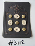 #3112 Lot of 9 Mixed Beige Buttons