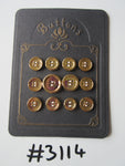 #3114 Lot of 12 Gold Colour Buttons