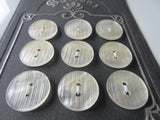 #3118 Lot of 9 Translucent Ridged Buttons