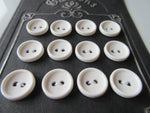 #3120 Lot of 12 White Buttons
