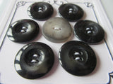 #3124 Lot of 7 Black / Grey Swirl Buttons