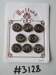 #3128 Lot of 8 Scored Brown Buttons