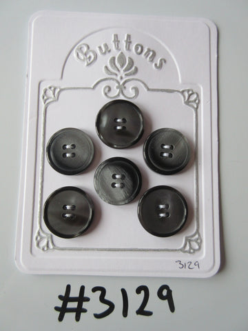 #3129 Lot of 6 Black / Grey Buttons