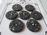 #3132 Lot of 7 Flecked Black Buttons