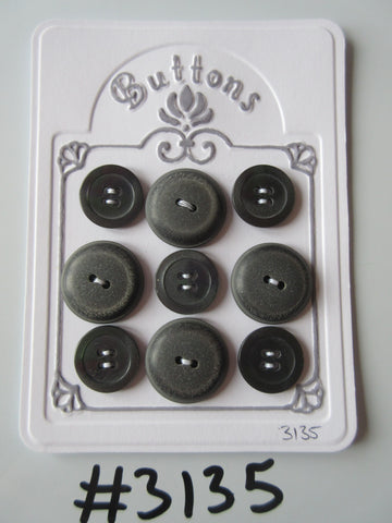 #3135 Lot of 9 Grey Buttons
