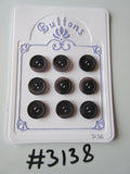 #3138 Lot of 9 Black / Purple Swirl Buttons