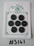 #3141 Lot of 7 Shiny Green Fish Eye Buttons