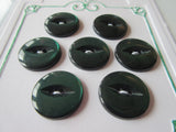 #3141 Lot of 7 Shiny Green Fish Eye Buttons