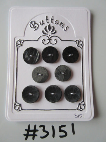 #3151 Lot of 8 Dark Grey / Black Buttons