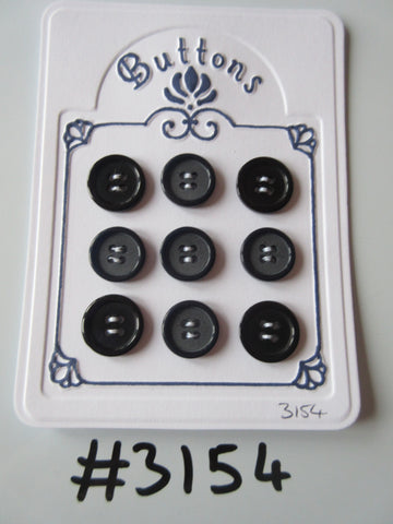 #3154 Lot of 9 Dark Navy Blue Buttons