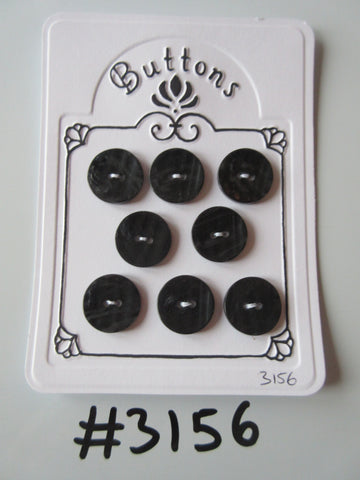 #3156 Lot of 8 Dark Grey Textured Buttons