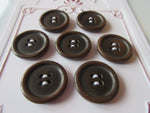 #3157 Lot of 7 Brown Buttons