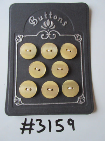 #3159 Lot of 8 Pale Yellow / Cream Buttons