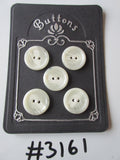#3161 Lot of 5 White Swirl Buttons